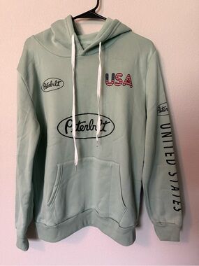 Peterbilt Mint Green USA Logo Pullover Hoodie - Women's